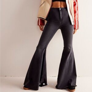 Free People Just Float On Washed Black Flare Jeans